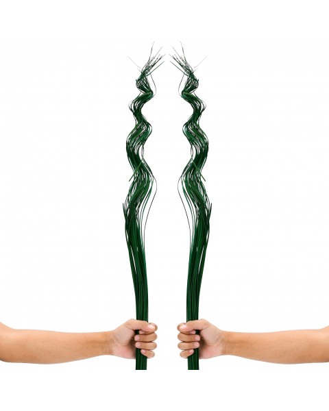 Leewadee Tall Vase Filler , Wavy Palm Leaves – 2 Bunches Of Colored Curly Twigs for Floor Vases, Dried Arrangements for For Vintage Or Modern House Decor, 39 inches, Green