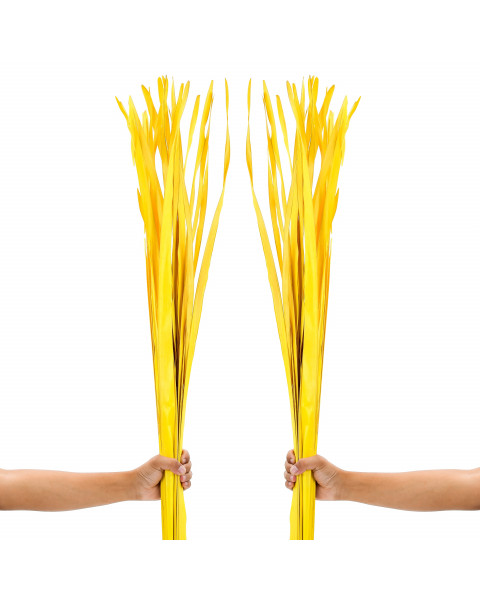 Leewadee Tall Vase Filler , Dried Palm Leaves – 2 Bunches Of Colored Decor for Floor Vases, Naturally Dried Arrangements For Vintage Or Modern House Decor, 45 inches, Yellow