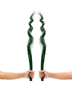 Leewadee Tall Vase Filler , Wavy Palm Leaves – 2 Bunches Of Colored Curly Twigs for Floor Vases, Dried Arrangements for For Vintage Or Modern House Decor, 39 inches, Green